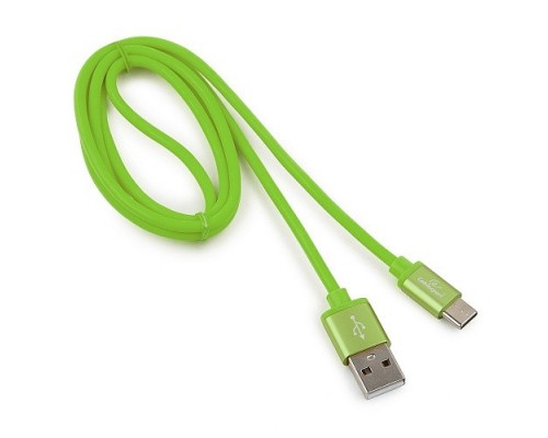 Cablexpert Кабель USB 2.0 CC-S-USBC01Gn-1M, AM/Type-C, серия Silver, длина 1м, зеленый, блистер