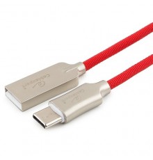 Кабель Cablexpert  USB 2.0 CC-P-USBC02R-1.8M AM/Type-C, серия Platinum, длина 1.8м, красный, блистер                                                                                                                                                      