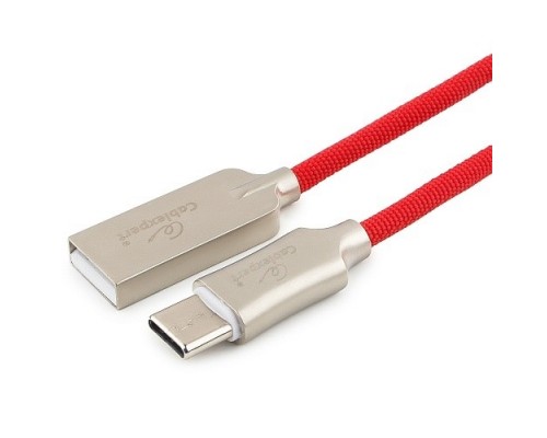 Кабель Cablexpert  USB 2.0 CC-P-USBC02R-1.8M AM/Type-C, серия Platinum, длина 1.8м, красный, блистер