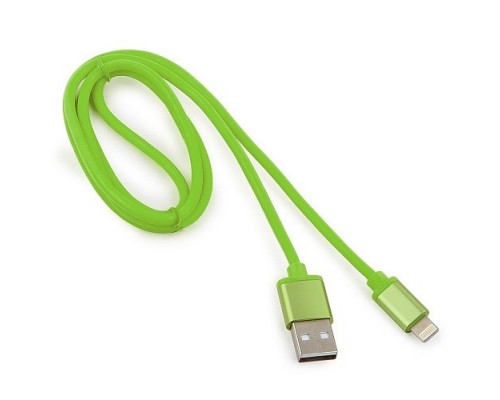 Кабель Cablexpert  для Apple CC-S-APUSB01Gn-1M, AM/Lightning, серия Silver, длина 1м, зеленый, блистер