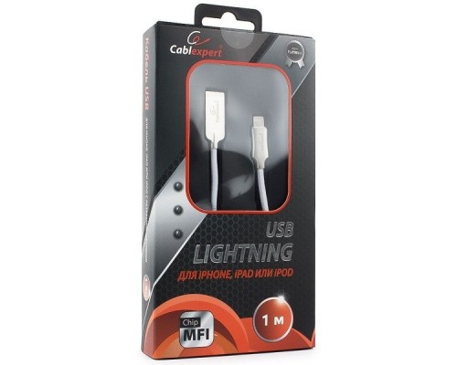 Кабель Cablexpert  для Apple CC-P-APUSB02W-1M MFI, AM/Lightning, серия Platinum, длина 1м, белый, блистер