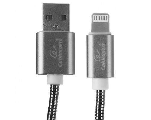 Кабель Cablexpert  для Apple CC-G-APUSB02Gy-1.8M, AM/Lightning, серия Gold, длина 1.8м, титан, блистер