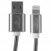 Кабель Cablexpert  для Apple CC-G-APUSB02Gy-1.8M, AM/Lightning, серия Gold, длина 1.8м, титан, блистер