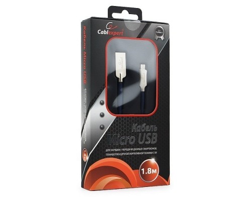 Кабель Cablexpert  USB 2.0 CC-P-mUSB02Bl-1.8M AM/microB, серия Platinum, длина 1.8м, синий, блистер