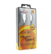 Кабель Cablexpert  USB 2.0 CC-G-USBC01Bk-3M AM/Type-C, серия Gold, длина 3м, черный, блистер                                                                                                                                                              