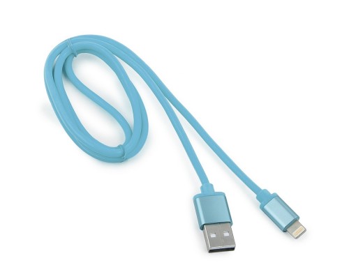 Cablexpert Кабель для Apple CC-S-APUSB01Bl-1M, AM/Lightning, серия Silver, длина 1м, синий, блистер