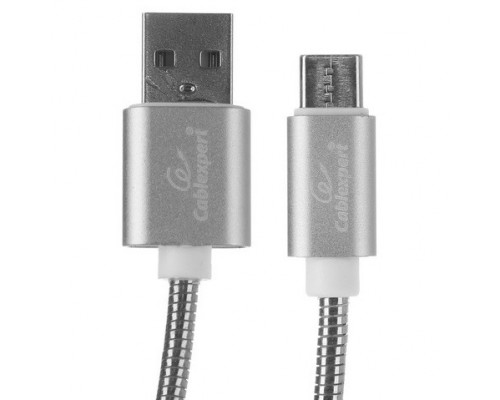 Cablexpert Кабель USB 2.0 CC-G-USBC02S-1.8M AM/Type-C, серия Gold, длина 1.8м, серебро, блистер