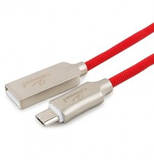 Кабель Cablexpert  USB 2.0 CC-P-mUSB02R-1M AM/microB, серия Platinum, длина 1м, красный, блистер                                                                                                                                                          