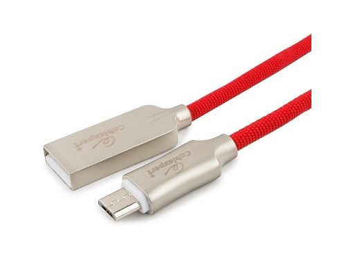 Кабель Cablexpert  USB 2.0 CC-P-mUSB02R-1M AM/microB, серия Platinum, длина 1м, красный, блистер