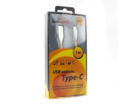 Кабель Cablexpert  USB 2.0 CC-G-USBC01Gd-1M AM/Type-C, серия Gold, длина 1м, золотой, блистер