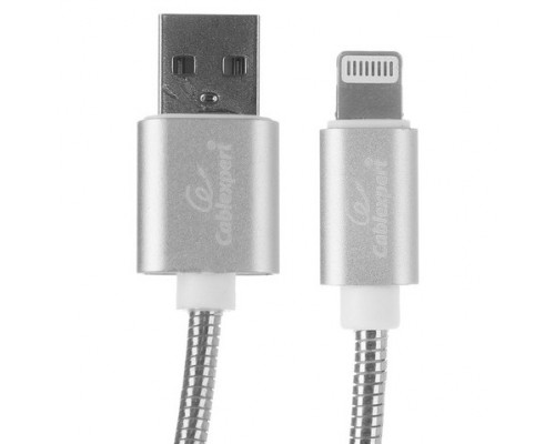 Cablexpert Кабель для Apple CC-G-APUSB02S-1M, AM/Lightning, серия Gold, длина 1м, серебро, блистер