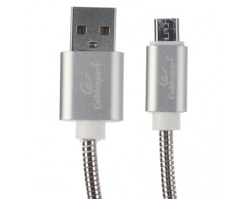 Кабель Cablexpert  USB 2.0 CC-G-mUSB02S-1.8M	 AM/microB, серия Gold, длина 1.8м, серебро, блистер