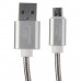 Кабель Cablexpert  USB 2.0 CC-G-mUSB02S-1.8M	 AM/microB, серия Gold, длина 1.8м, серебро, блистер