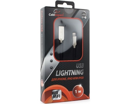 Кабель Cablexpert  для Apple CC-P-APUSB02Bk-1M MFI, AM/Lightning, серия Platinum, длина 1м, черный, блистер