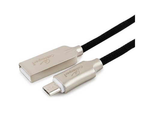 Cablexpert Кабель USB 2.0 CC-P-mUSB02Bk-1.8M AM/microB, серия Platinum, длина 1.8м, черный, блистер