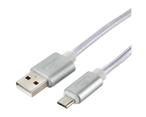 Кабель Cablexpert  USB 2.0 CC-U-mUSB02S-1.8M	 AM/microB, серия Ultra, длина 1.8м, серебристый, блистер