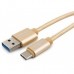 Кабель Cablexpert  USB 3.0 CC-P-USBC03Gd-1.8M AM/Type-C, серия Platinum, длина 1.8м, золотой, блистер