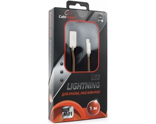 Кабель Cablexpert  для Apple CC-P-APUSB02Gd-1M MFI, AM/Lightning, серия Platinum, длина 1м, золотой, блистер