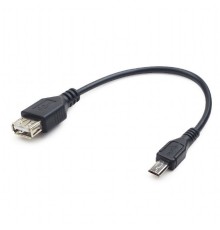 Кабель Cablexpert  USB 2.0 OTG USBAF/MicroBM, 0.15м, удлиненный разъем micro USB - 9мм (A-OTG-AFBM-03)                                                                                                                                                    