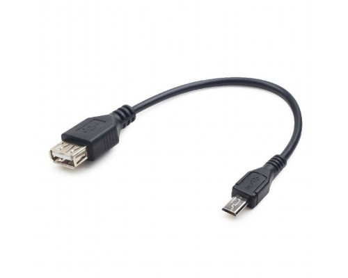 Кабель Cablexpert  USB 2.0 OTG USBAF/MicroBM, 0.15м, удлиненный разъем micro USB - 9мм (A-OTG-AFBM-03)