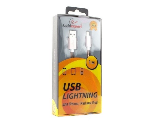 Кабель Cablexpert  для Apple CC-G-APUSB02Cu-1M, AM/Lightning, серия Gold, длина 1м, золото, блистер