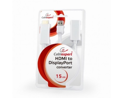 Cablexpert Конвертер HDMI->DisplayPort, HD19M+USBxHD20F, белый (DSC-HDMI-DP-W)