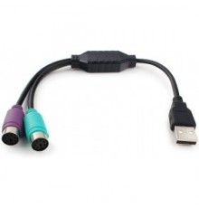 Cablexpert Конвертер PS/2 устройства -> USB порт, 2xPS/2 /AM, блистер, черный (UAPS12-BK)                                                                                                                                                                 