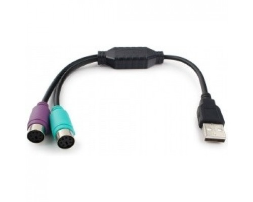 Cablexpert Конвертер PS/2 устройства -> USB порт, 2xPS/2 /AM, блистер, черный (UAPS12-BK)