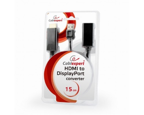 Cablexpert Конвертер HDMI->DisplayPort  HD19M+USBxHD20F, черный (DSC-HDMI-DP)