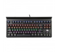 Клавиатура игровая Gembird KB-G520L ,USB, механические переключатели, 87 клавиш,подсветка Rainbow 10 режимов, провод 1.8м, подставка под телефон                                                                                                          