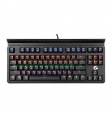 Клавиатура игровая Gembird KB-G520L ,USB, механические переключатели, 87 клавиш,подсветка Rainbow 10 режимов, провод 1.8м, подставка под телефон                                                                                                          