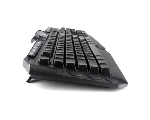 Клавиатура Gembird KB-G410L, USB, черный, 114 кл., м/медиа, Rainbow, кабель 1.5м