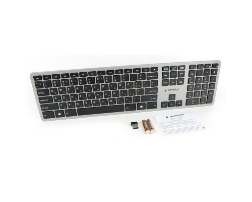 Клавиатура беспроводная Gembird KBW-3, 109 кл.,м/медиа, ножничный механизм, бесшумная