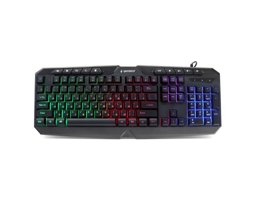 Клавиатура игровая Gembird KB-G420L, проводная, USB, 114кл, 1,5 м,RGB-подсветка, 10 мультимедиа-клавиш