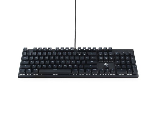 Клавиатура игровая Gembird KB-G550L USB, бирюзовый металлик, переключатели Outemu Blue, 104 клавиши, подсветка 7 цветов 20 режимов, FN, кабель тканевый 1.8м