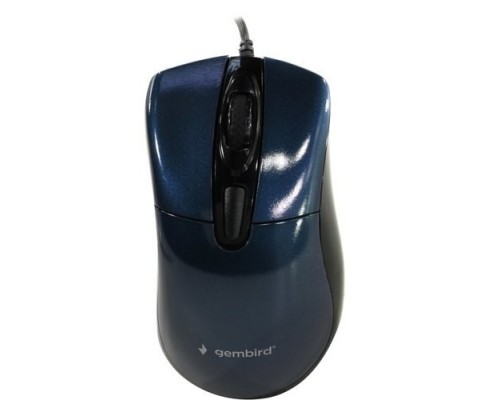 Gembird MOP-415-B Мышь, USB, синий, 3кн.+колесо-кнопка, 2400DPI кабель 1.4м