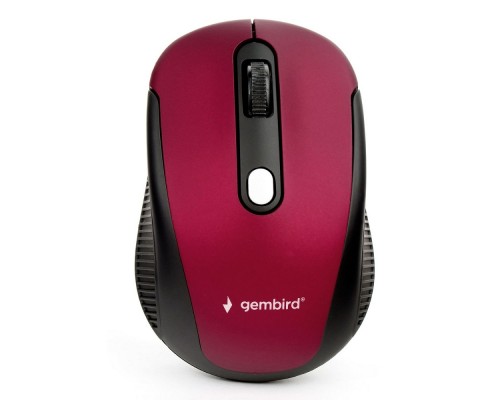 Gembird MUSW-420-1 Мышь беспроводная, 2.4ГГц, красный,4кн, 1600DPI, блистер MUSW-420-1