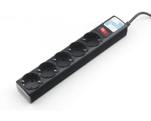 PowerCube Фильтр-удлинитель (SPG5-В2) 1,9 м д/подкл. к UPS (C14), 5 розеток (черный) 10А/2,2кВт