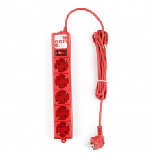 PowerCube Фильтр-удлинитель (SPG-MXTR-14) 3м, 5 розеток, 10А/2,2кВт, красный                                                                                                                                                                              
