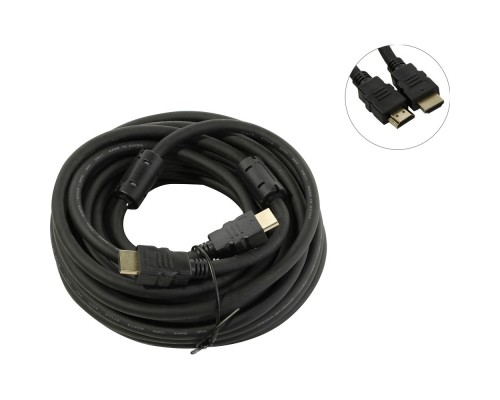 Кабель HDMI ExeGate EX-CC-HDMI2-10.0F (19M/19M, v2.0, 10м, 4K UHD, Ethernet, ферритовые кольца, позолоченные контакты)