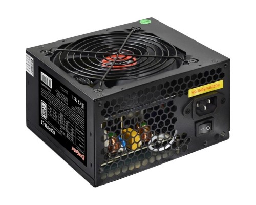 Блок питания 600W ExeGate 80 PLUS® 600PPH-LT-S-OEM (ATX, APFC, КПД 82% (80 PLUS)SC, 12cm fan, 24pin, 2x(4+4)pin, 2xPCI-E, 6xSATA, 3xIDE, кабель 220V с защитой от выдергивания, black, RTL)