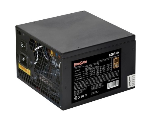 Блок питания 600W ExeGate 80 PLUS® Bronze 600PPH-S-OEM EX280578RUS-OEM-S