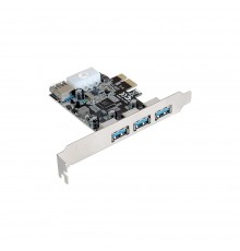 Контроллер ExeGate EXE-367 (PCI-E x1 v2.0, 3*USB3.0 ext. + 1*USB3.0 int., разъем доп.питания, VIA Labs Chipset VL805)                                                                                                                                     