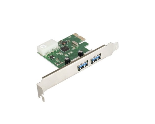 Контроллер ExeGate EXE-319 (PCI-E x1 v2.0, 2*USB3.0 ext., разъем доп.питания, ASMedia Chipset ASM1042)