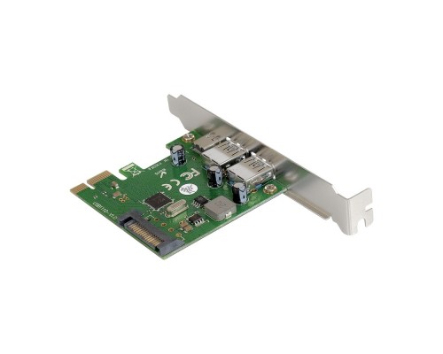 Контроллер ExeGate EXE-323 (PCI-E x1 v2.0, 2*USB3.0 ext. + 1*Type-C, разъем доп.питания, VIA Labs Chipset VL805)