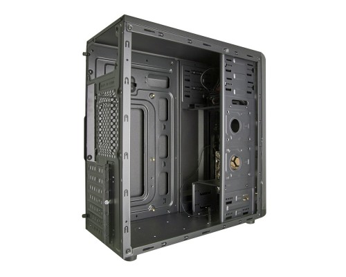 Корпус Miditower ExeGate EVO-8207 (ATX, без БП, 1*USB+1*USB3.0, HD аудио, черный с красной подсветкой)