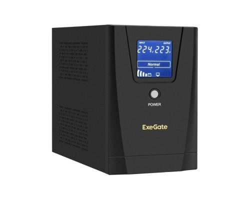 ИБП ExeGate SpecialPro Smart LLB-1500.LCD.AVR.2SH.3C13.USB 1500VA/950W, LCD, AVR, 2*Schuko+3*C13, USB, металлический корпус, Black