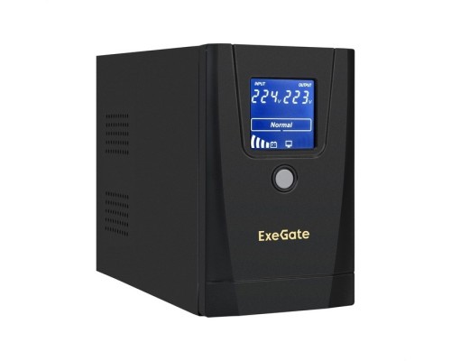 ИБП ExeGate Power Smart ULB-650.LCD.AVR.1SH.2C13 650VA/360W, LCD, AVR,1*Schuko+2*C13, металлический корпус, Black