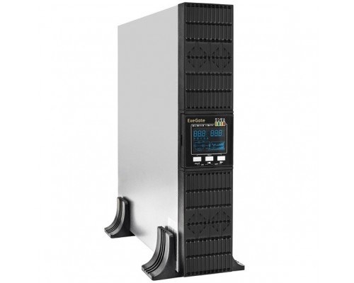 ИБП On-line ExeGate PowerExpert ULS-3000.LCD.AVR.1SH.2C13.USB.RS232.SNMP.2U 3000VA/3000W, On-Line, PF=1, LCD, 1*Schuko+2*C13, RS232, USB, SNMP-slot, Rackmount 2U/Tower, металлический корпус, Black