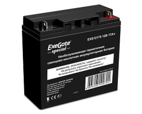 Аккумуляторная батарея ExeGate DTM 1217 (12V 17Ah, клеммы F3 (болт М5 с гайкой))